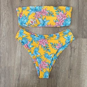 Zaful two piece floral high waisted bikini